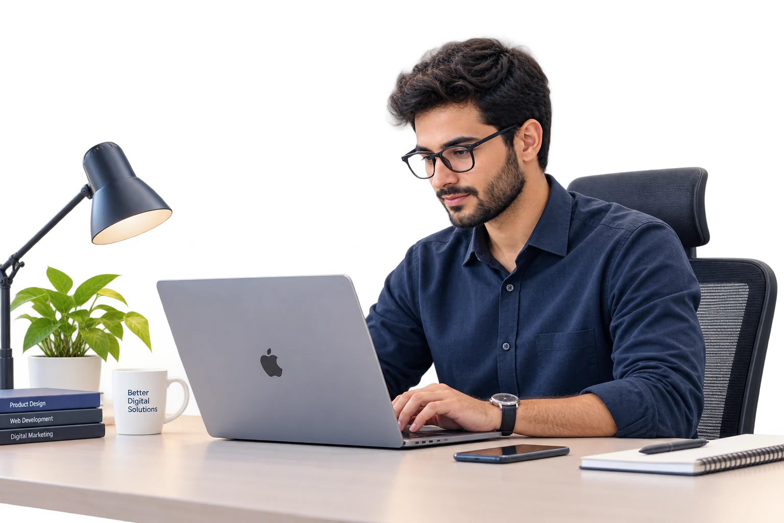 Developer working on a software project